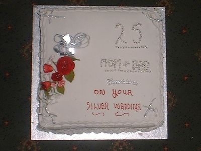 Audrey and Ronald Benson - Silver wedding cake
