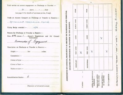 Dads RAF Certificate Of Service Pages 2-3~0
