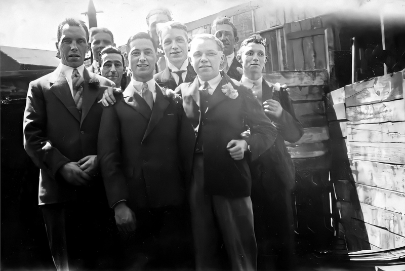 George Hupfield and friends-Colorized-Enhanced-Repaired-Color-Restored-Enhanced
