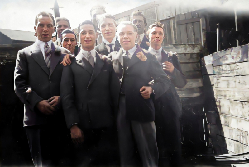 George Hupfield and friends-Colorized-Enhanced-Repaired-Enhanced
