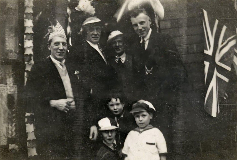 George and Ron Hupfield VEDay 1945-Enhanced-Repaired
