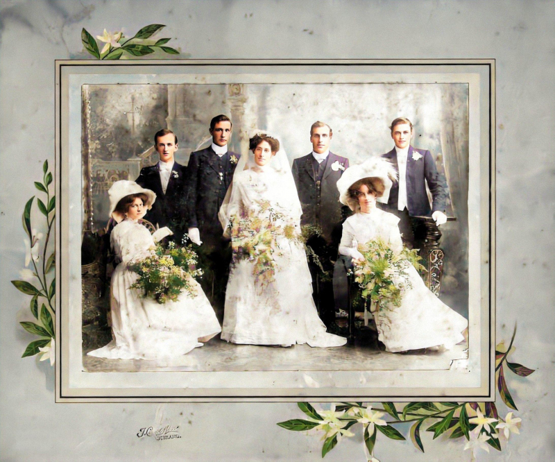 Wedding of Frank Percy Cashmore to Lena Edmonds
