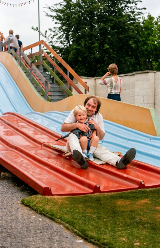 Brian with Adam on Slide - 1
