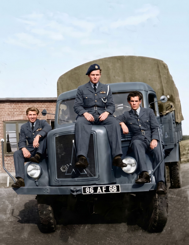 Dad sitting on bonnet - RAF 1
