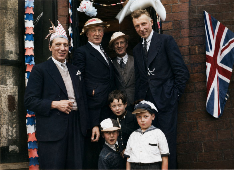 George and Ron Hupfield VE Day 1945

