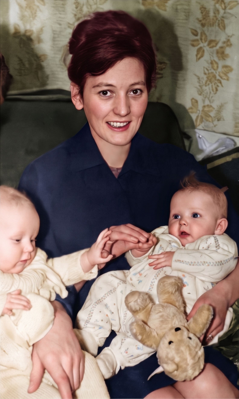 Mom and Twins
