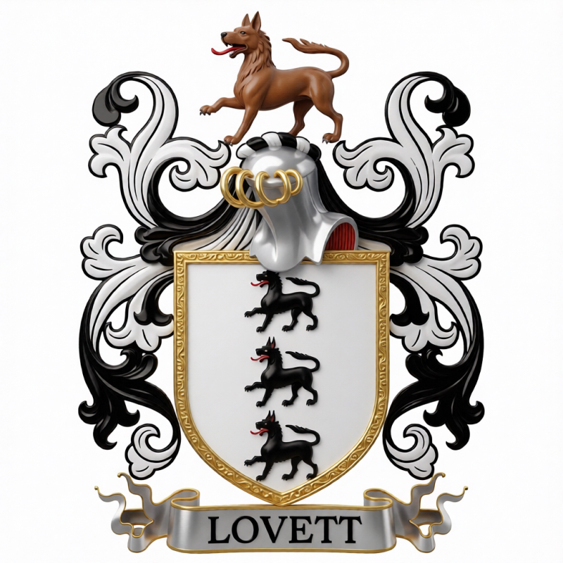 Lovett Family Crest - 3
