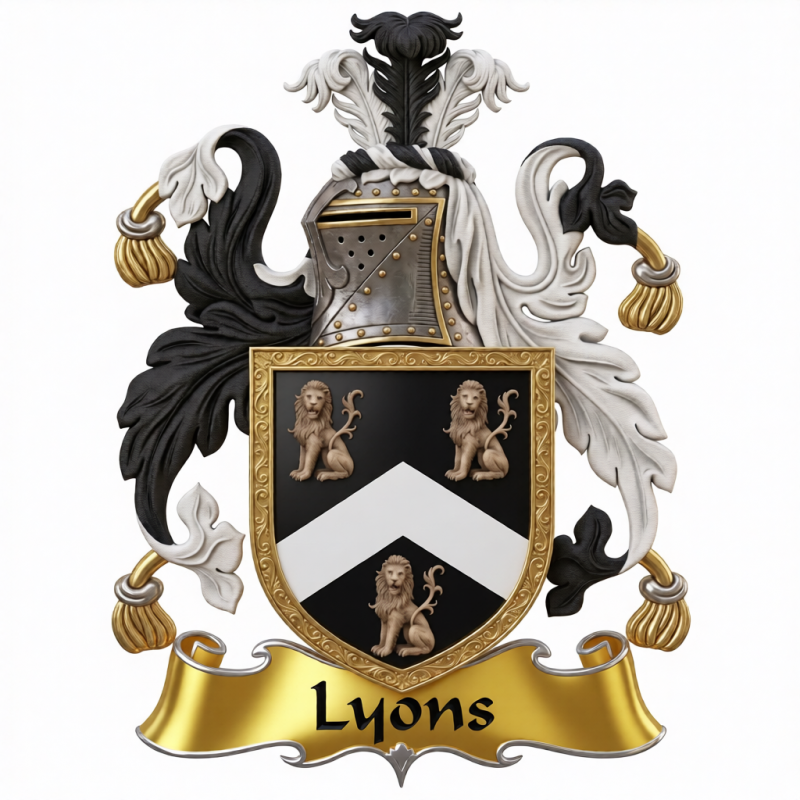 Lyons Family Crest - 4

