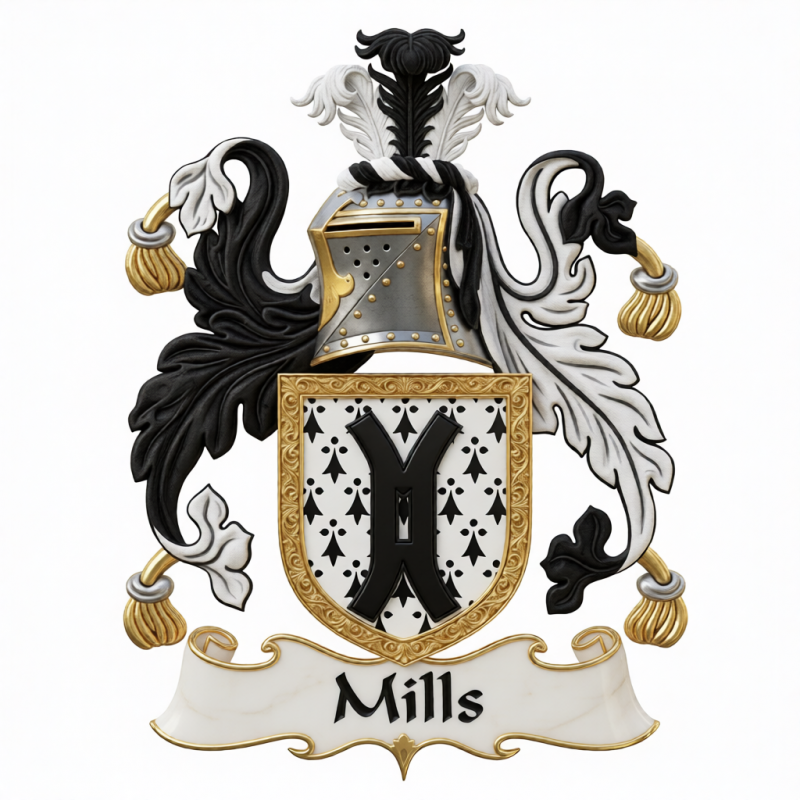 Mills Family Crest - 4
