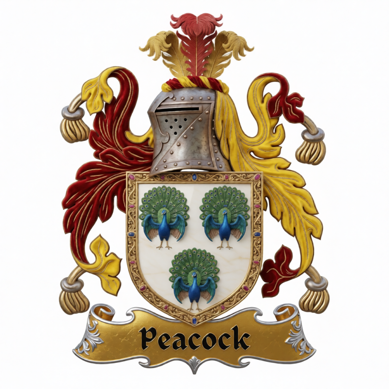Peacock Family Crest - 3
