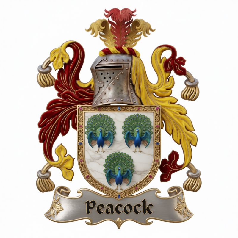 Peacock Family Crest - 4
