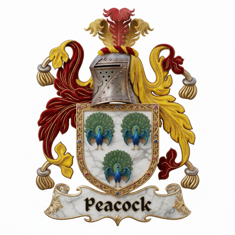 Peacock Family Crest - 5

