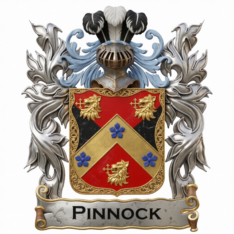 Pinnock Family Crest - 4
