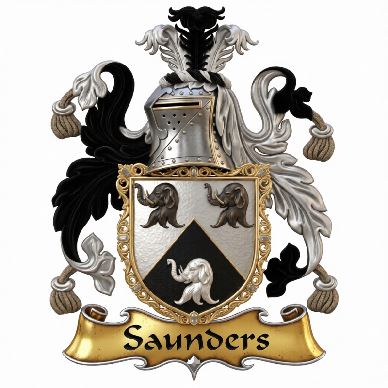 Saunders Family Crest - 1
