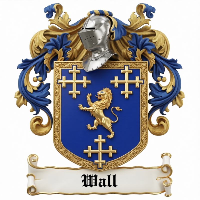 Wall Family Crest - 4
