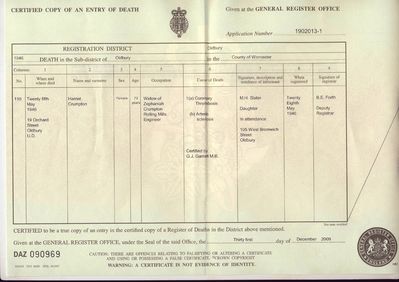 Harriet Crumpton HarbuttDeath Certificate~0
