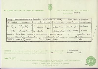 Harriet Harbutt Marriage
